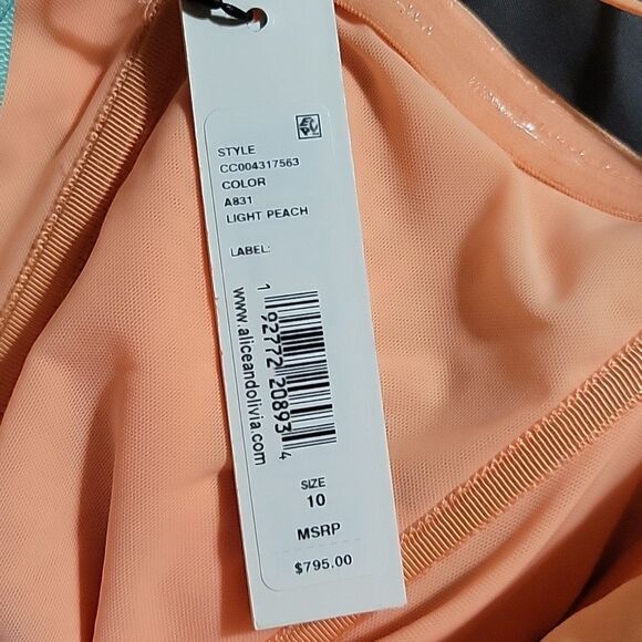 ALICE + OLIVIA peach fairy style  NEW WITH TAGS maxi gown - Picture 10 of 16